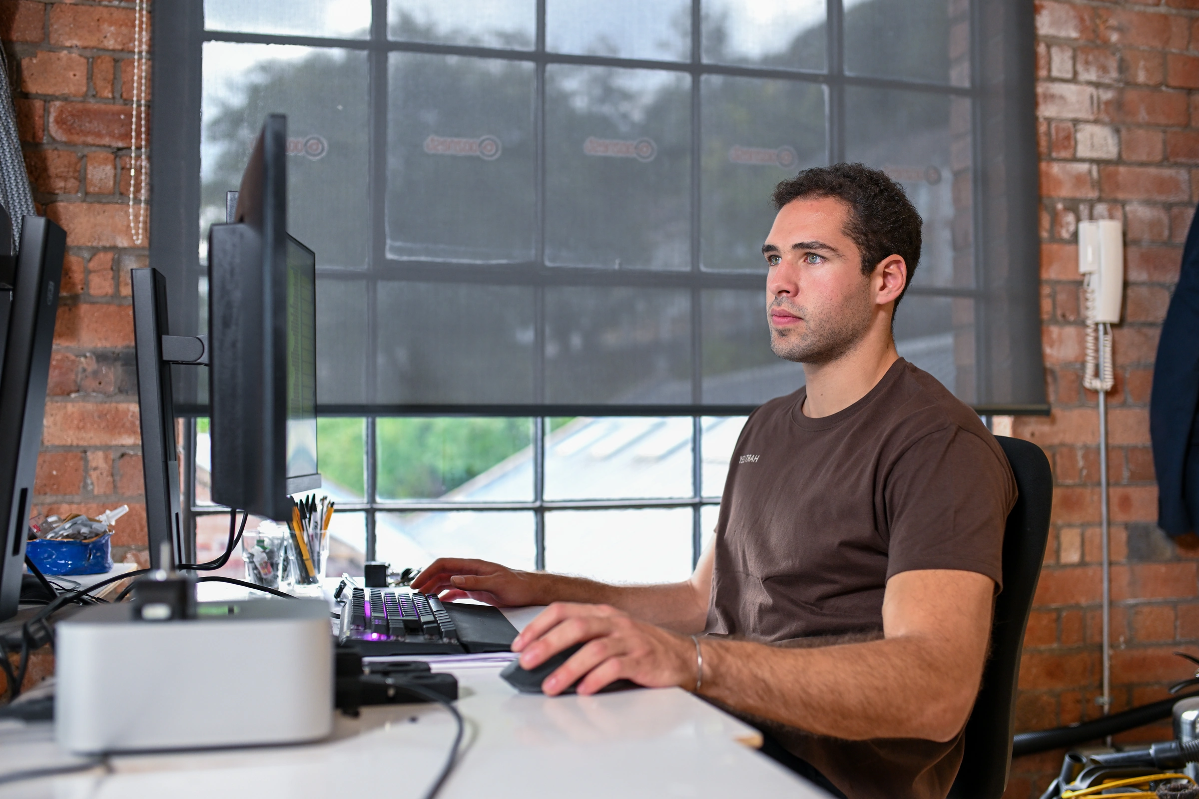 Man working at a computer