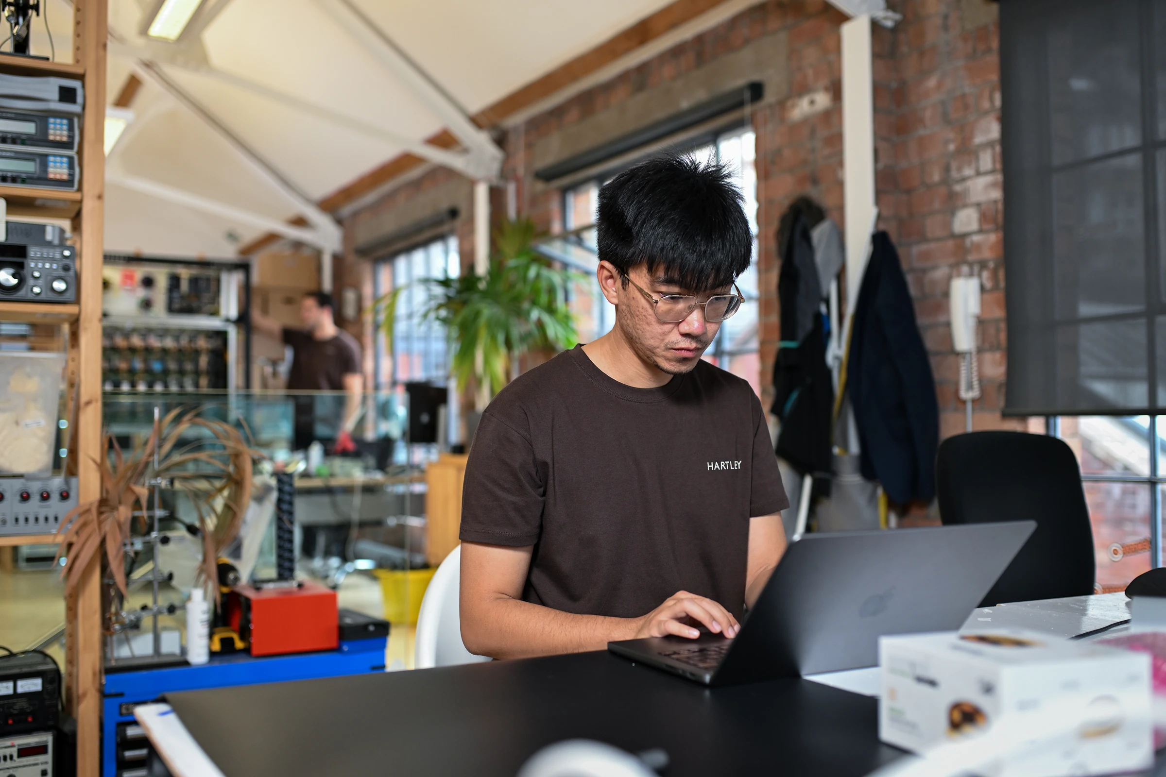 Man working on a laptop
